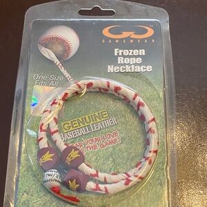 The Game Red and White Baseball Leather Necklace